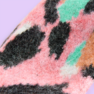 Pink Leopard Knitted Mittens