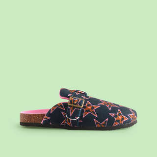 Leopard Print Star Mule Slippers