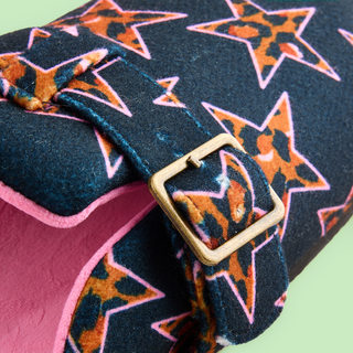 Leopard Print Star Mule Slippers