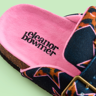 Leopard Print Star Mule Slippers