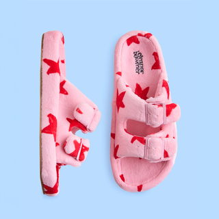 Pink & Red Star Mule Slippers