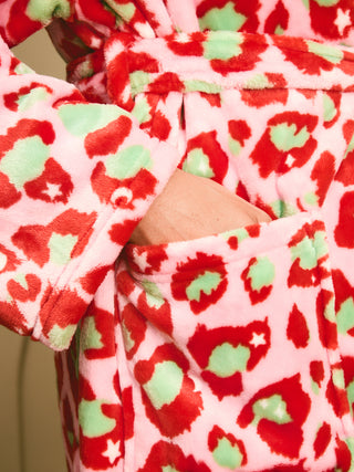 Leopard Print Fleece Robe