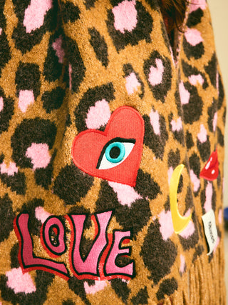 Leopard Embroidered Scarf