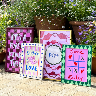 Love Rules Hearts & Crosses Print