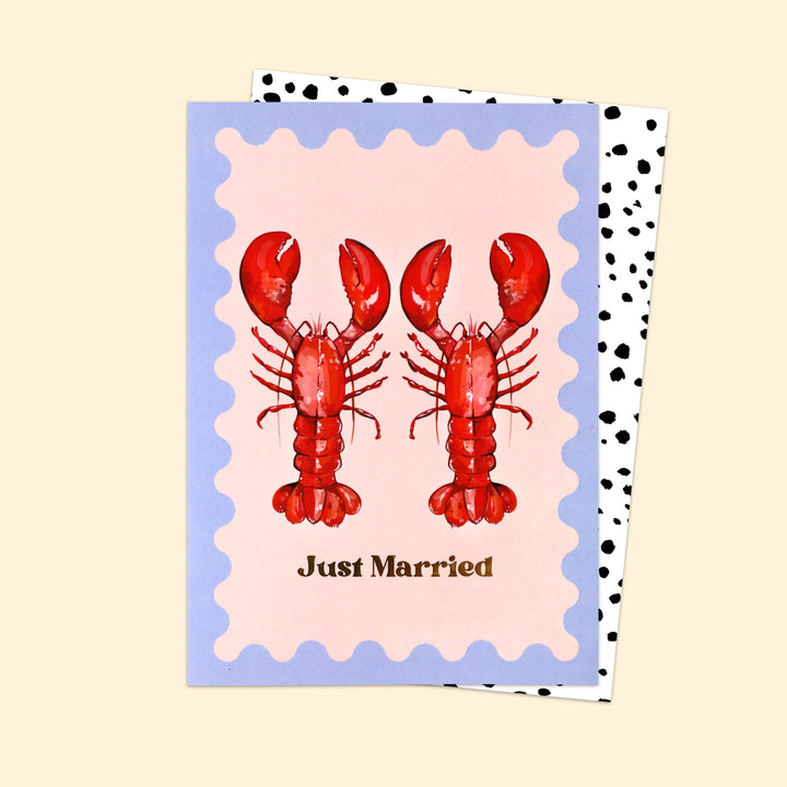 Just Married Lobster Card