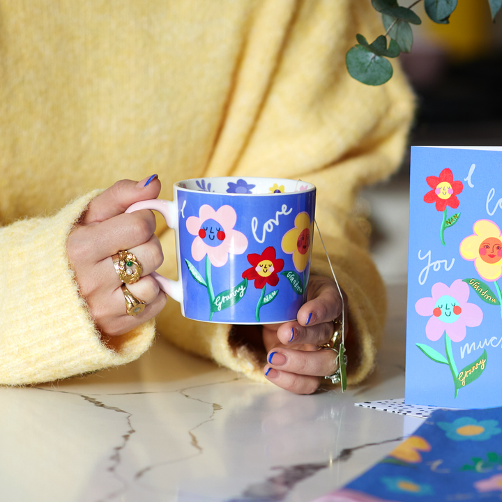 Granny Love You Floral Mug