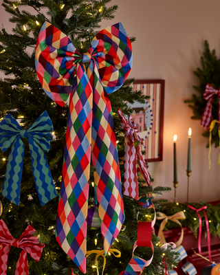 Harlequin Bow Tree Topper