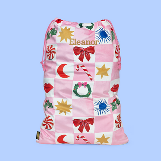 Kissmas Checkerboard Velvet Santa Sack