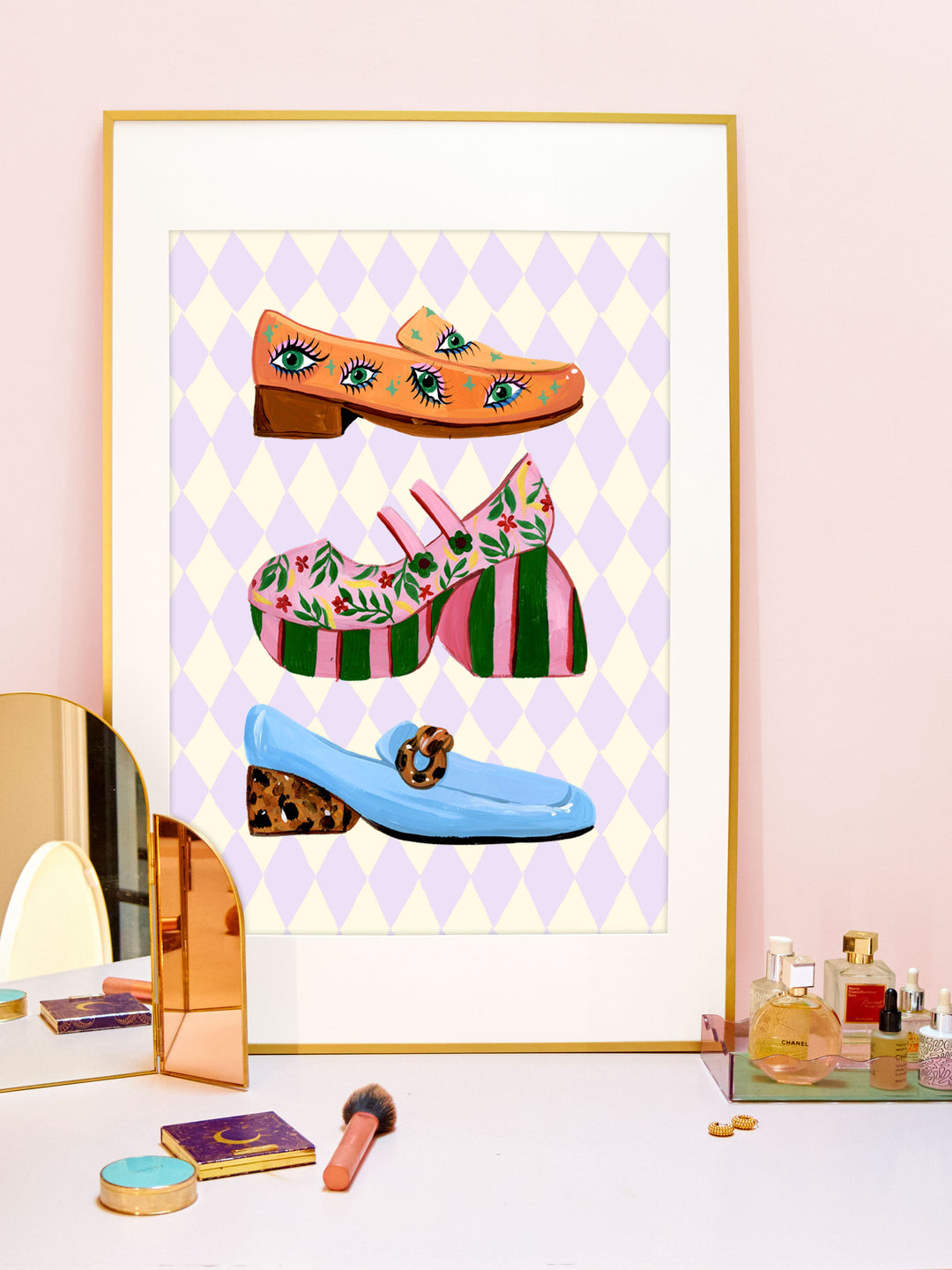 Harlequin Party Shoes Print