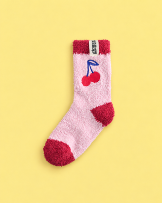 Pink Cherry Cosy Socks - 2 Pack