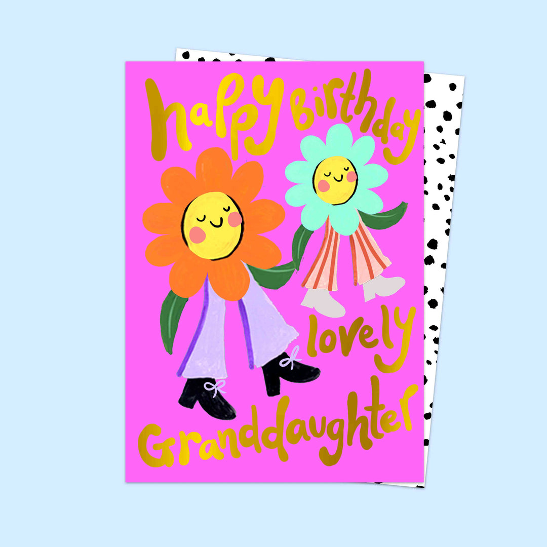 Flower Friends Granddaughter Birthday Card
