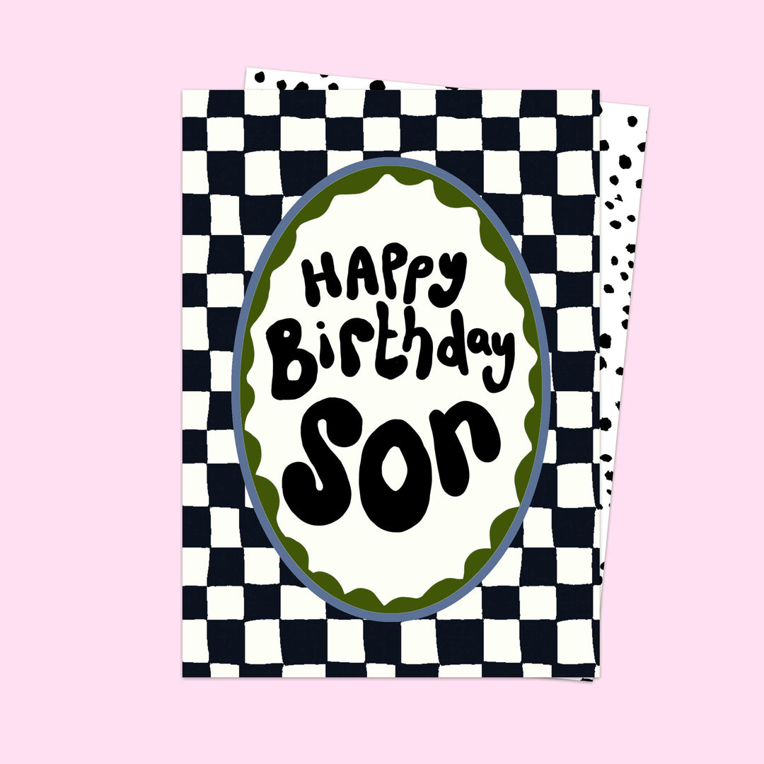 Checkerboard Son Birthday Card