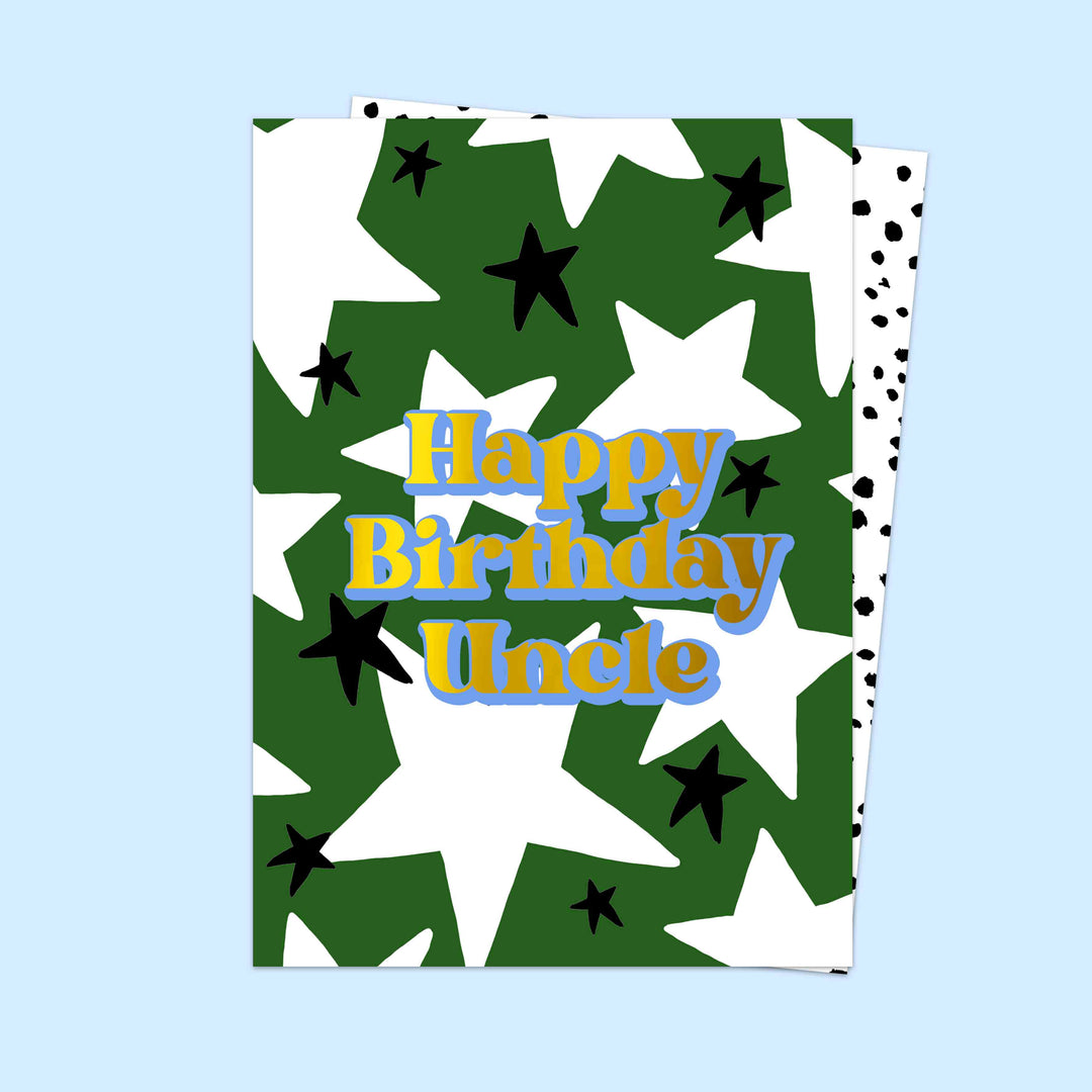 Green Star Uncle Birthday Card
