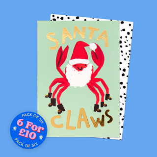 Santa Claws Christmas Card - Pack Of 6