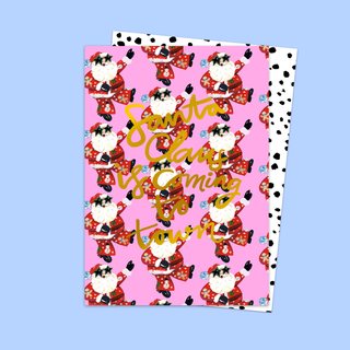 Disco Santa Claus Is Coming To Town Card