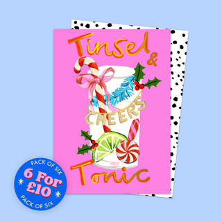 Tinsel & Tonic Card - Pack Of 6