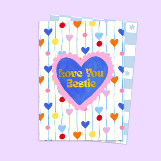 Heart Strings Love You Bestie Card