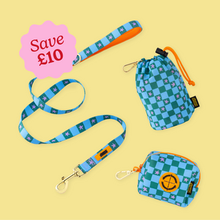 Checkerboard Star Dog Walking Set