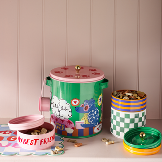 Checkerboard & Stripe Stackable Treat Jar