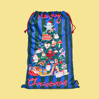 Christmas Tree Candy Stripe Velvet Santa Sack