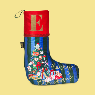 Christmas Tree Candy Stripe Velvet Stocking