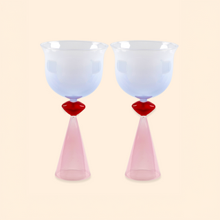 Lips Tinted Wine Glasses - Set of 2