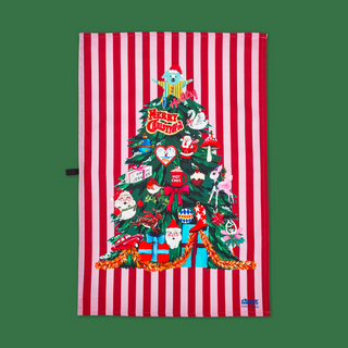 Christmas Tree Candy Stripe Tea Towel