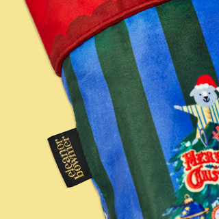 Christmas Tree Candy Stripe Velvet Stocking