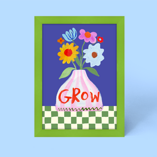 Grow Flower Vase Framed Print