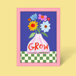 Grow Flower Vase Framed Print