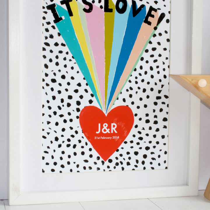 It's Love Personalised Rainbow Print