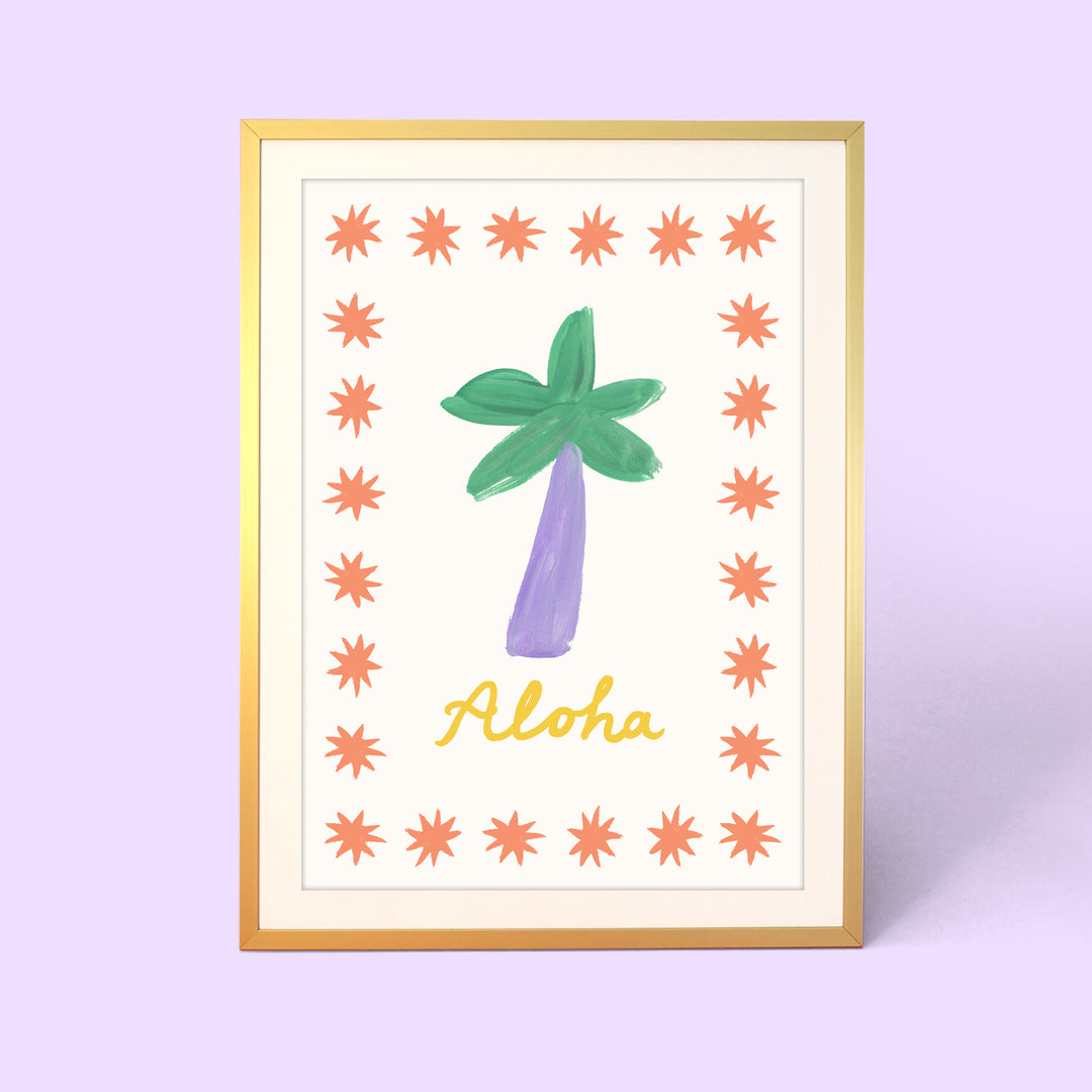 Aloha Palm Stars Print