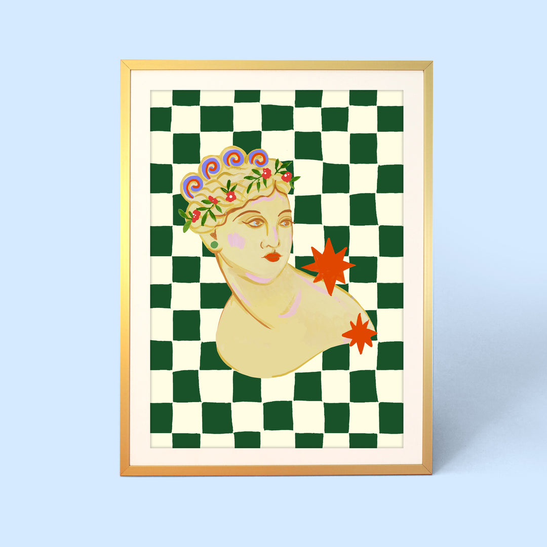 Checkerboard Goddess Print