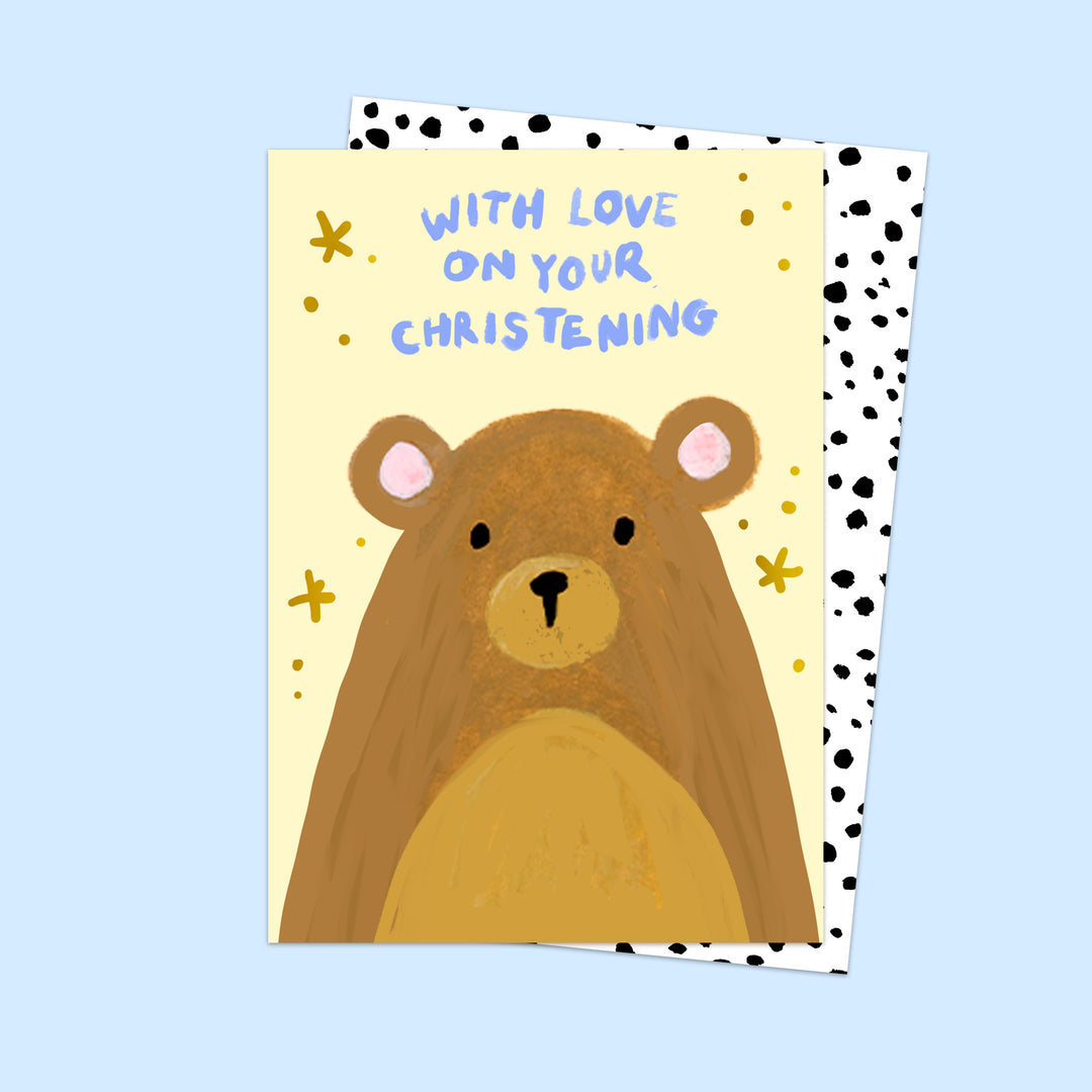 Christening Bear Card