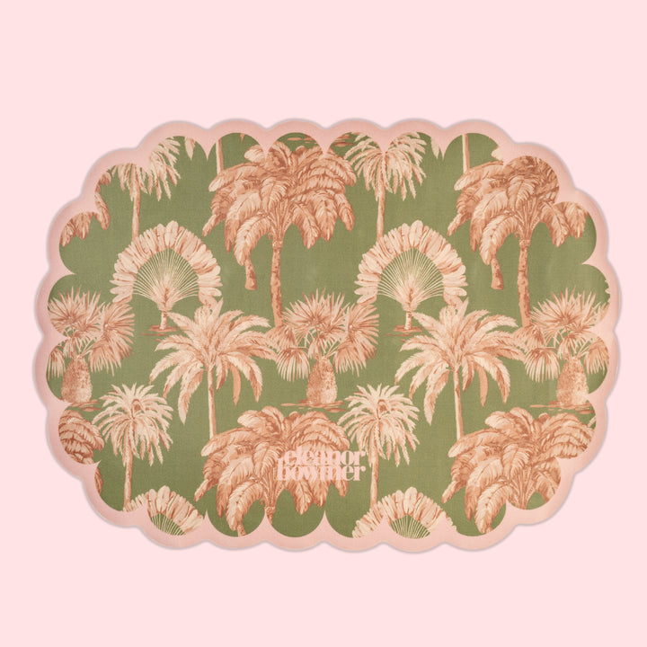 Sunset Palm Pet Bowl Mat