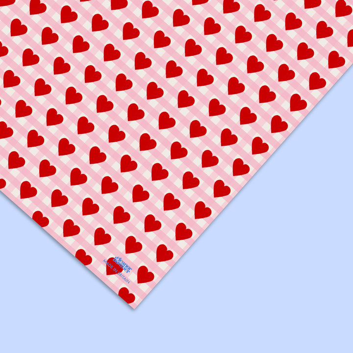 Gingham Hearts Gift Wrap