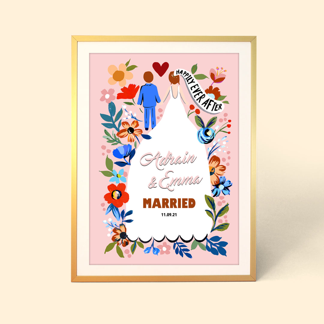Personalised Happily Ever After Wedding Print