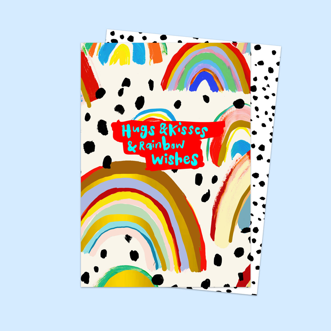 Hugs & Kisses & Rainbow Wishes Card