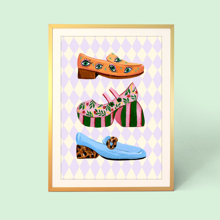 Harlequin Party Shoes Print