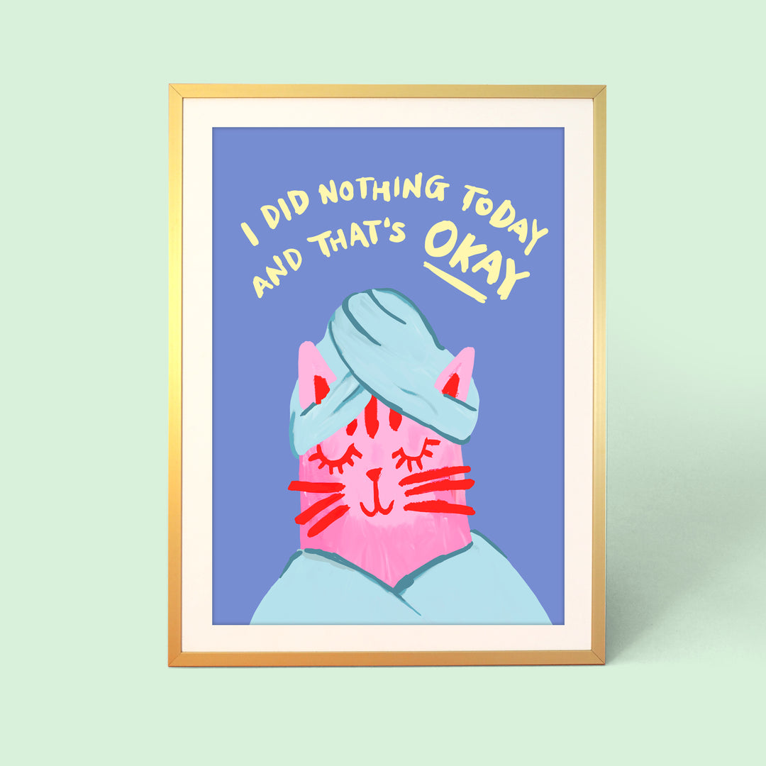 I Did Nothing Today Cat Print