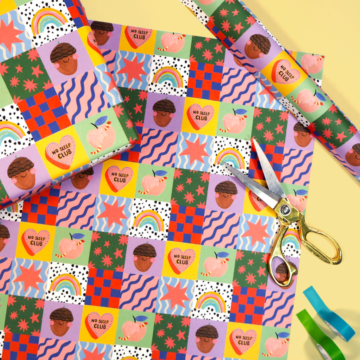 Kids Patch Work Gift Wrap
