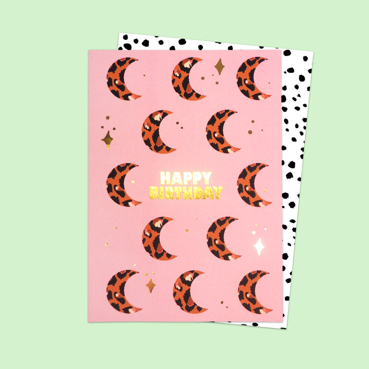 Leopard Moons Birthday Card