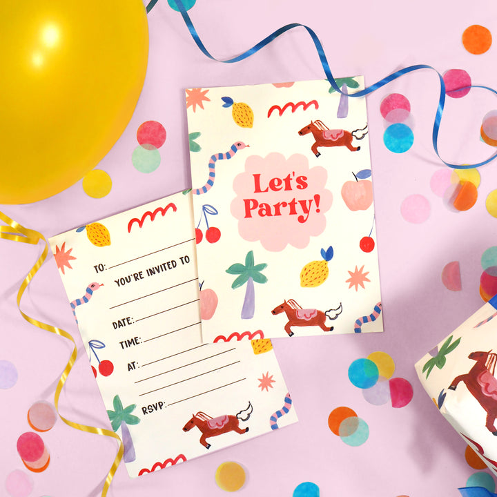 Let's Party Invitations - Pack of 10