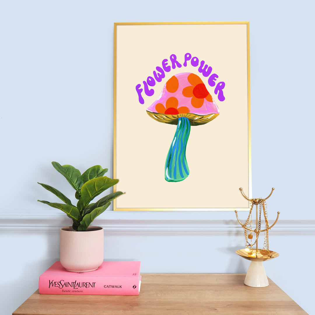 Mushroom Flower Power Print