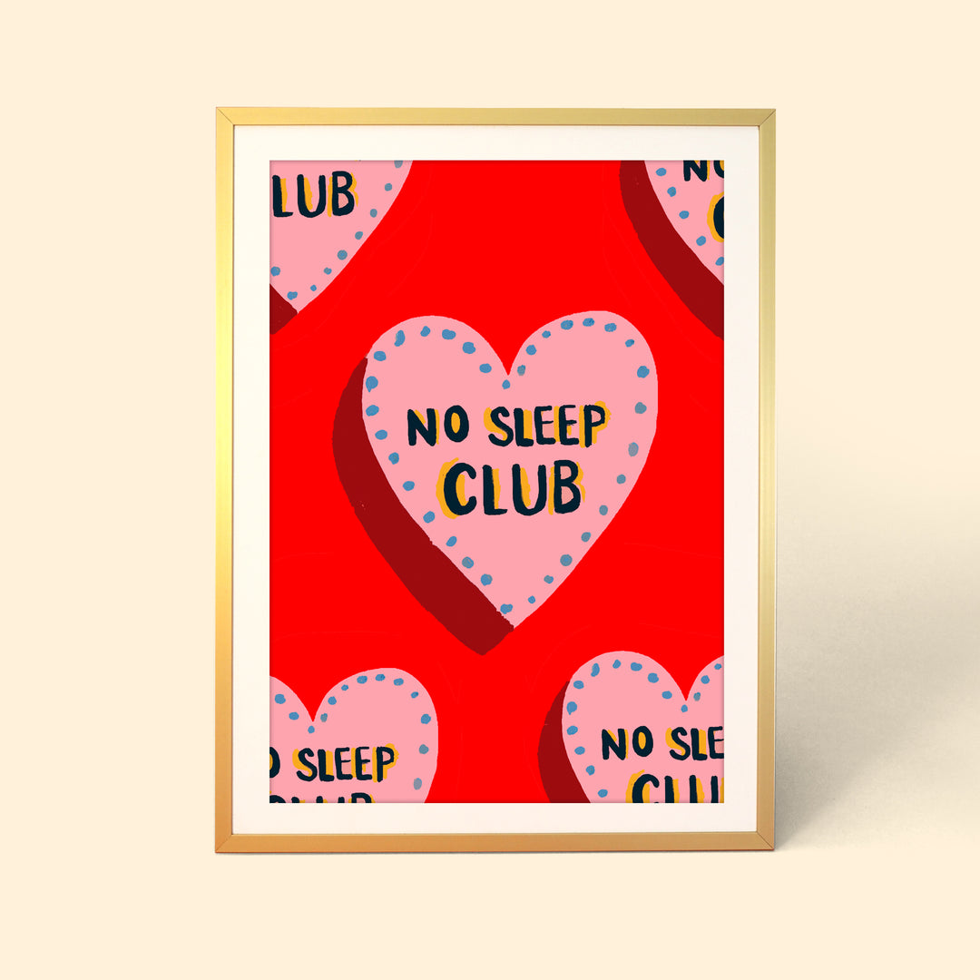No Sleep Club Pattern Print