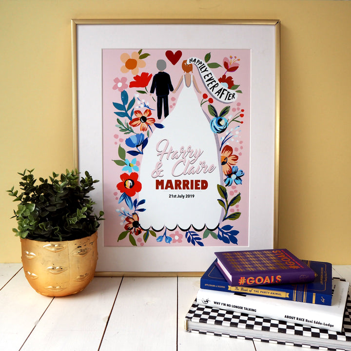 Personalised Happily Ever After Wedding Print