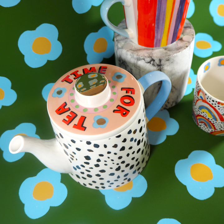 Time For Tea Teapot & 2 Mugs Set
