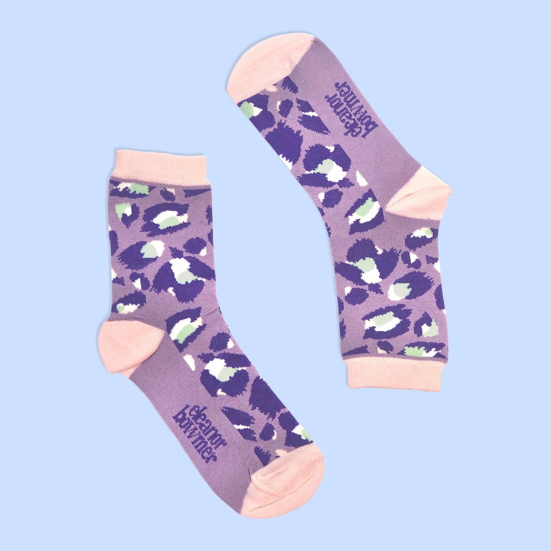 Pastel Leopard Print Socks - Set of 3