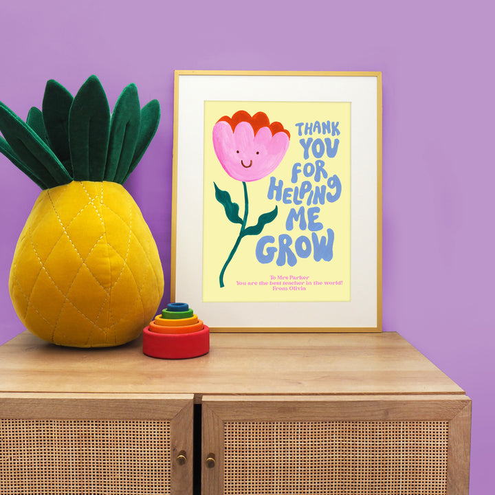 Thank You For Helping Me Grow Personalised Print