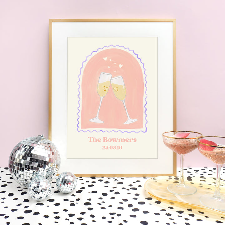 Champagne Flutes Personalised Print